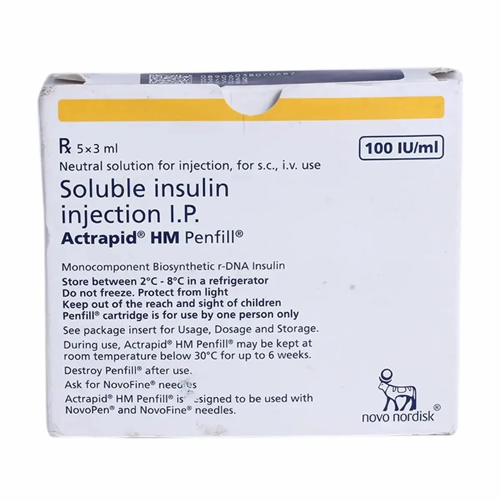 Actrapid HM Penfill 100 IU Injection 3 ml Cartridge