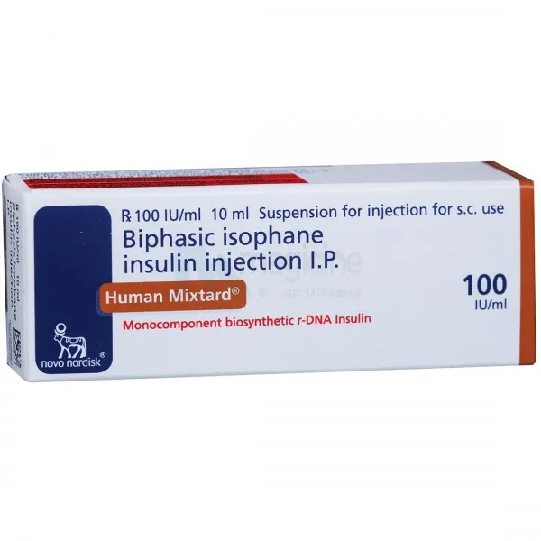 Human Mixtard 30/70 Injection 100 Iu/ml Vial 10 ml
